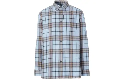 Burberry Shirts Men's Blue Lapel Moderate