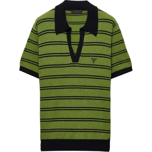 PRADA SS25 Polo Shirt Men's Green