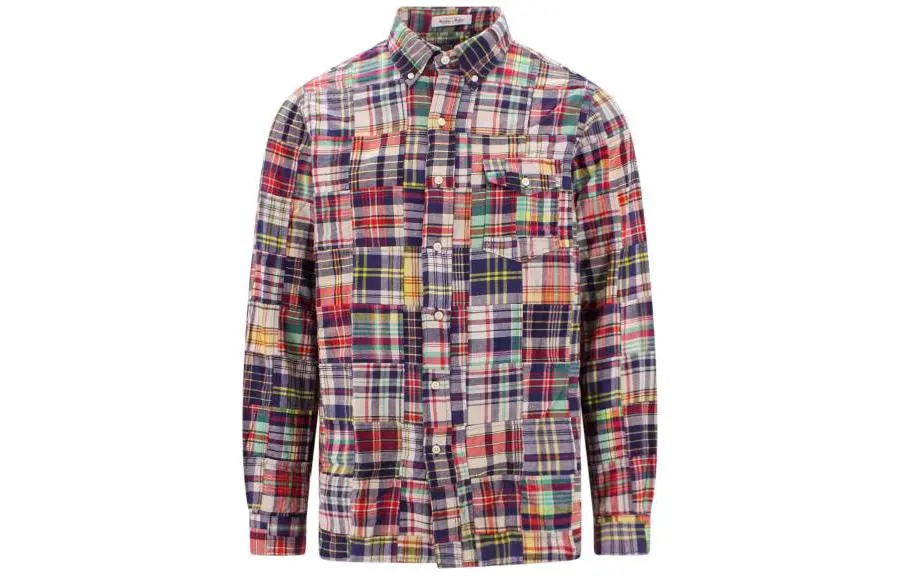 patchwork button-down shirt