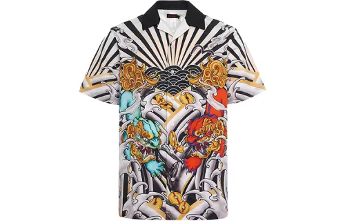 EVISU Shirts Men's Multicolor Pointed Collar Moderate Other