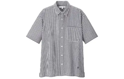 UNIQLO Shirts Men's Gray Square Collar Moderate Straight Fit