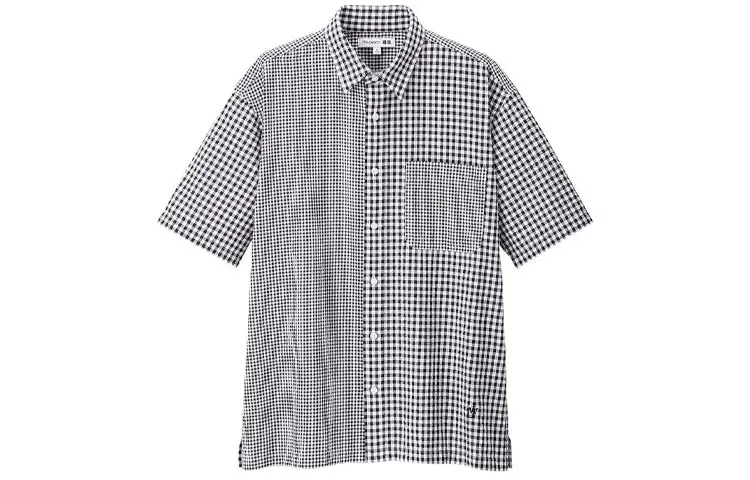 UNIQLO Shirts Men's Gray Square Collar Moderate Straight Fit