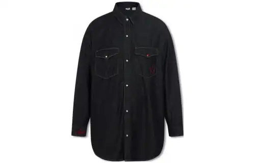 Levis Shirts Men's Blue Lapel Moderate Denim