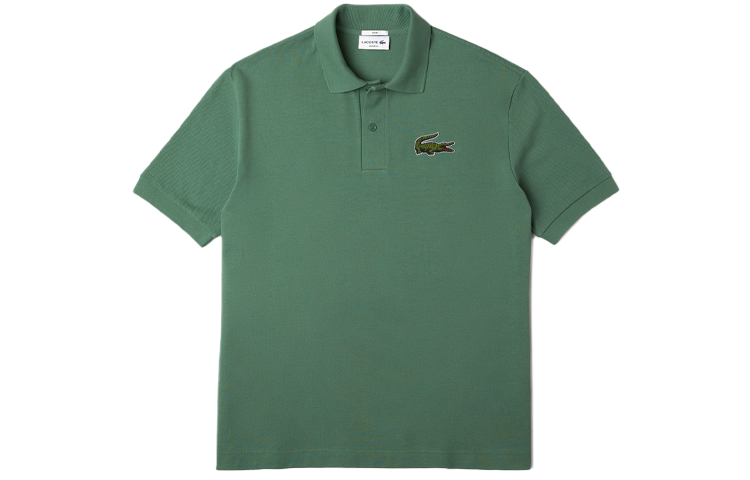 LACOSTE Polo Shirts Unisex Tree Green Polo Collar Moderate Straight Fit