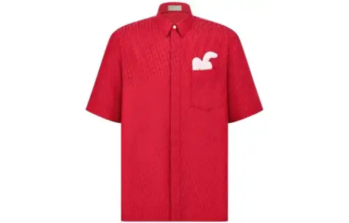 DIOR Shirts Men's Red Lapel Moderate Other