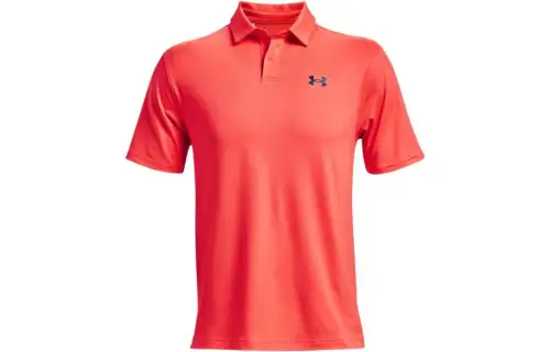 Under Armour Polo Shirts Men's Pink Polo Collar Moderate Straight Fit