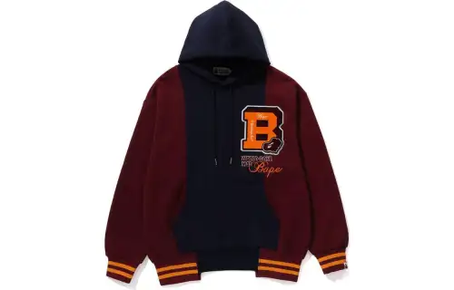 Bape Badges Color Blocking Pullover Hoodie