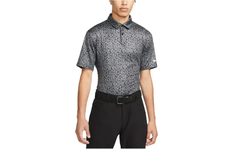 Nike Polo Shirts Men's Black Polo Collar Moderate Straight Fit