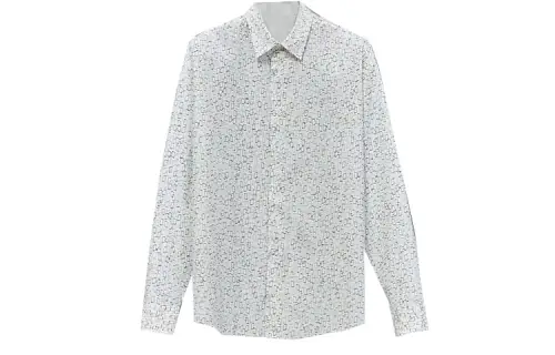 HERMES Shirts Men's White Lapel Moderate Other