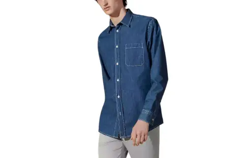 HERMES SS24 Shirt Men's Indigo Lave