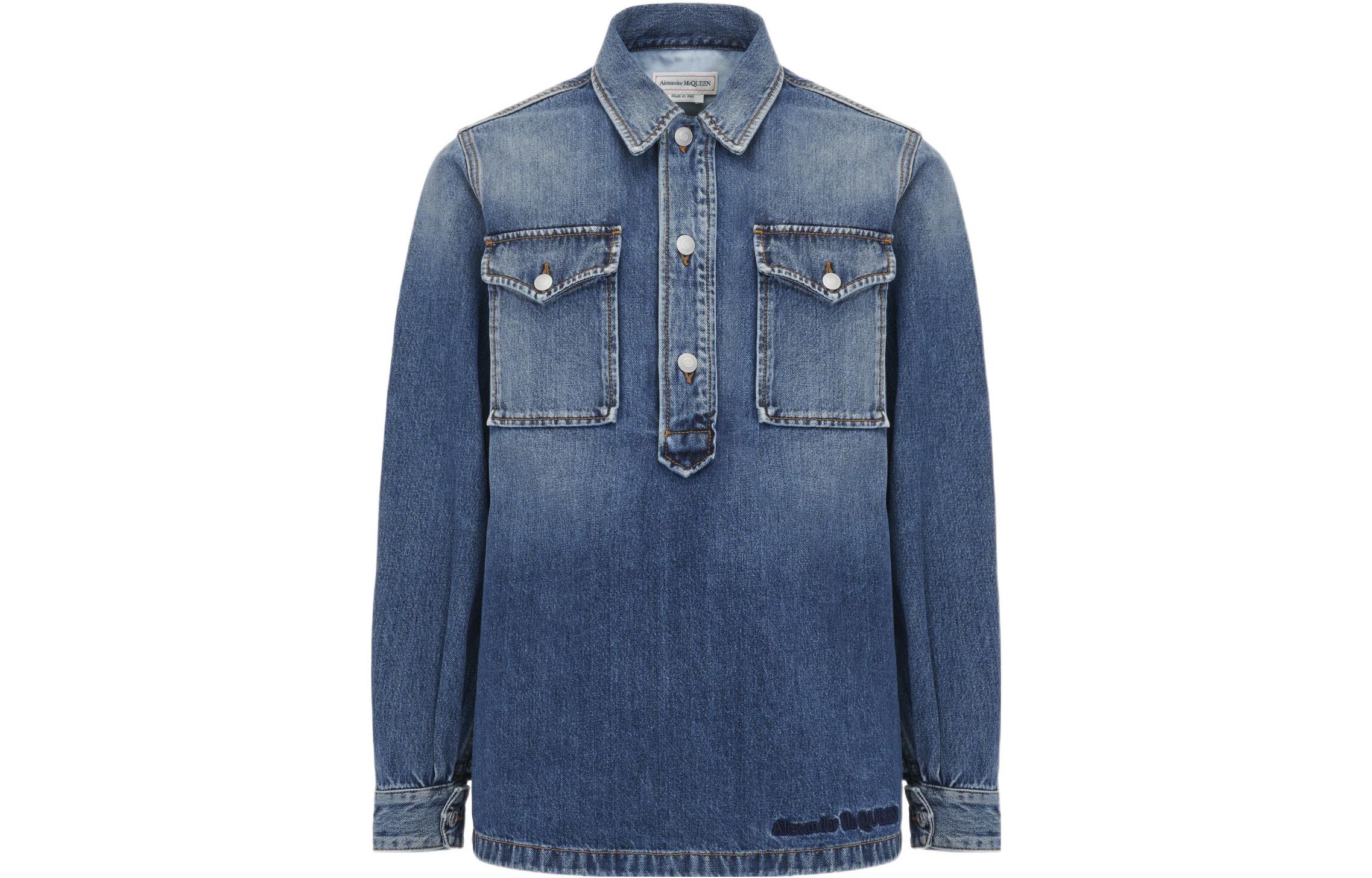Мужская рубашка Alexander McQueen SS23 (синяя)