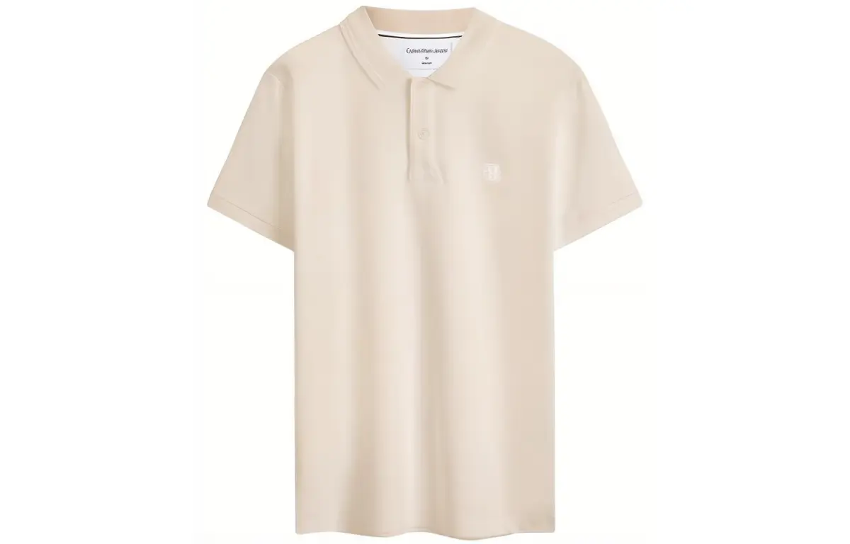 Calvin Klein Polo Shirts Men's Light Lotus Root Pink Polo Collar Moderate Straight Fit
