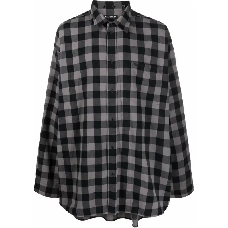 Balenciaga Shirts Men's Gray Lapel Moderate