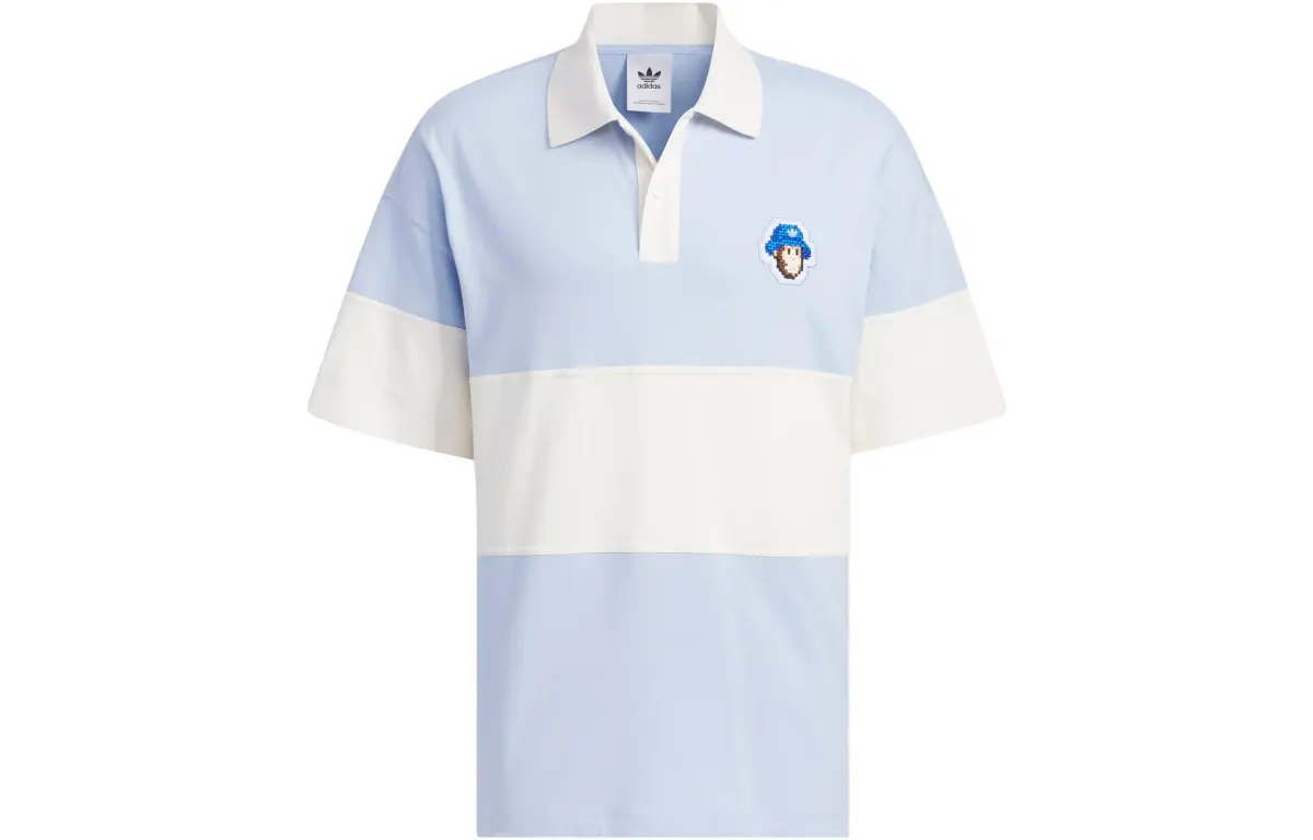 Adidas Originals Monkey Kingdom Collaboration SS23 Polo Shirt Men's Light Pink Blue