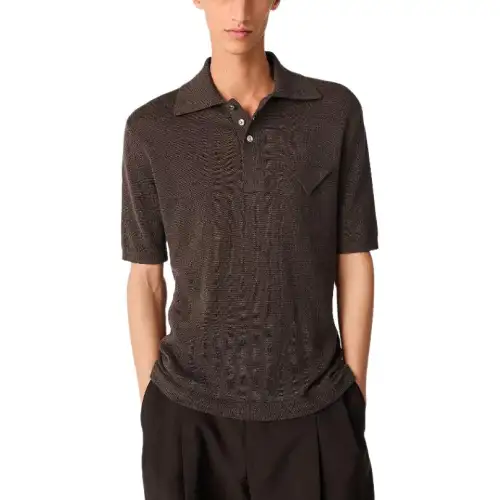 Bottega Veneta Short Sleeved Regular Fit Polo Shirt