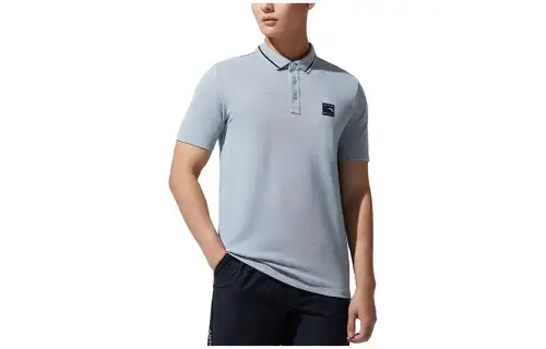 ANTA Variety Training Collection Polo Shirts Men's Gray Heather Gray Polo Collar Moderate Straight Fit
