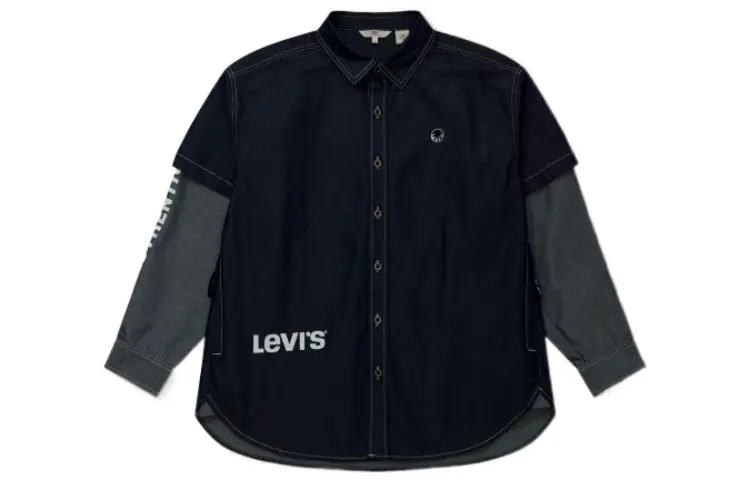 Levi's Shirts Men's Blue Lapel Moderate