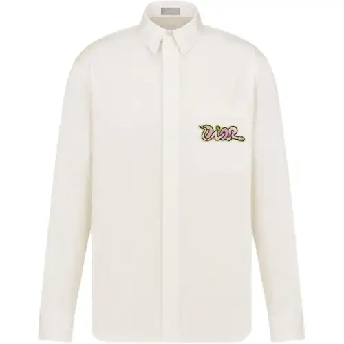 DIOR Shirts Men's White Lapel Moderate