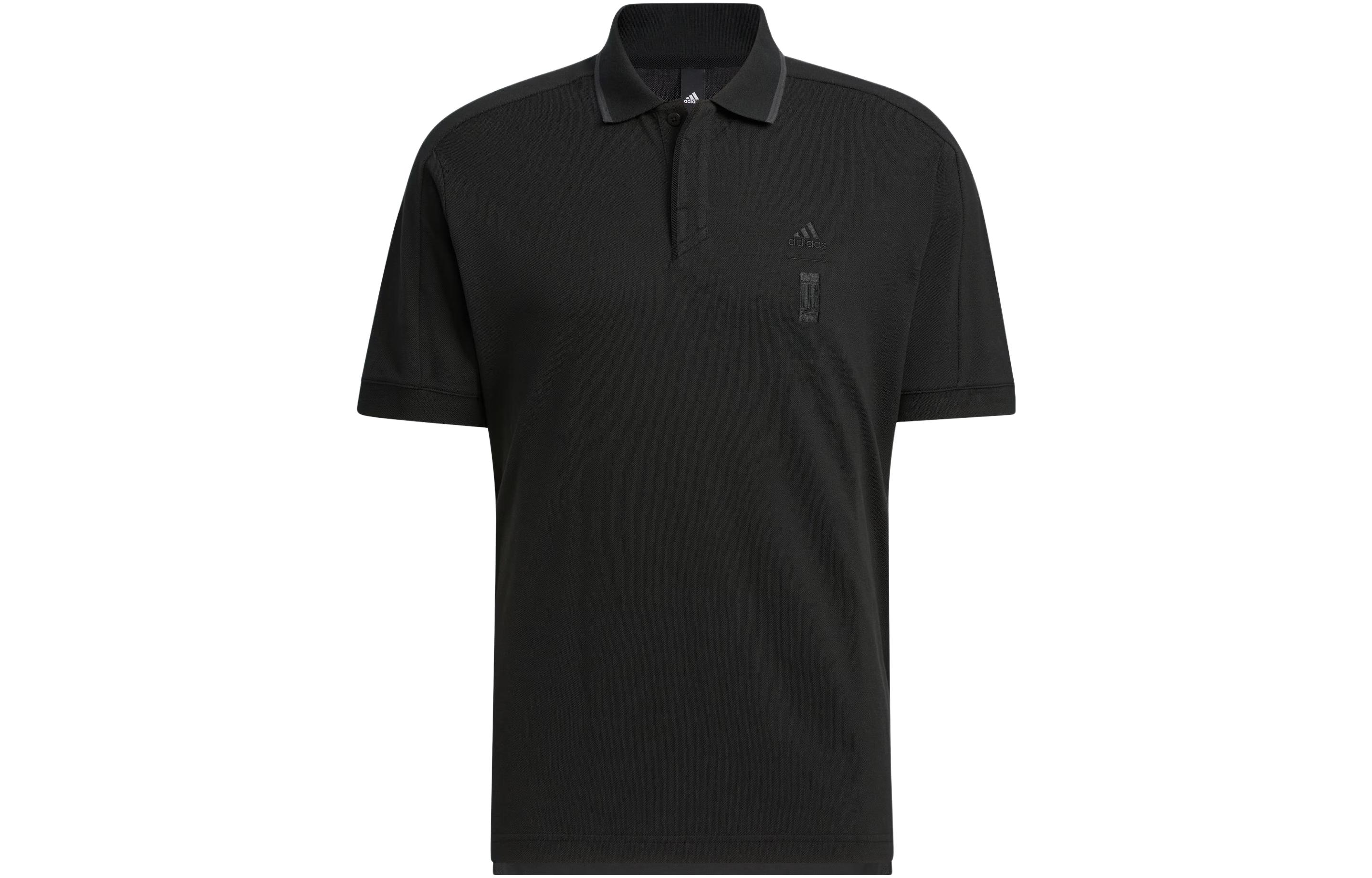 Adidas Wuji Series Polo Shirts Men's Black Polo Collar Moderate Straight Fit