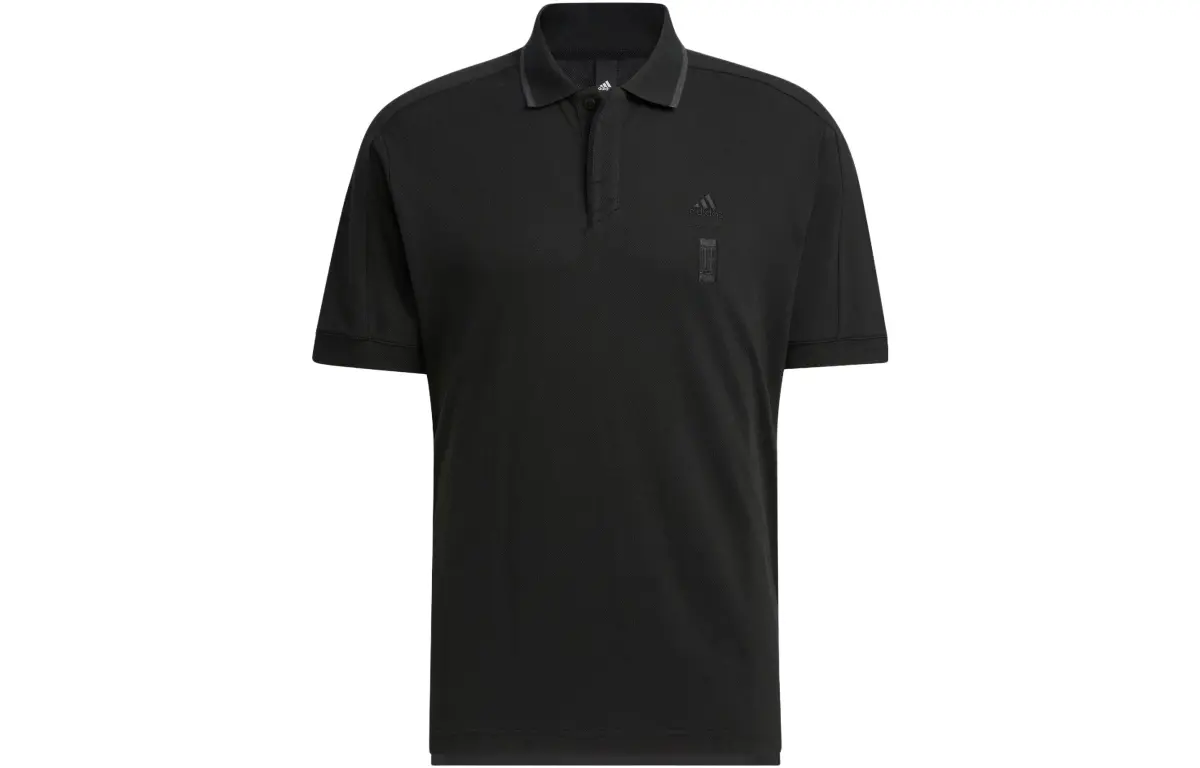 Adidas Wuji Series Polo Shirts Men's Black Polo Collar Moderate Straight Fit