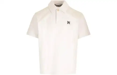 Palm Angels monogram-embroidered cotton polo shirt