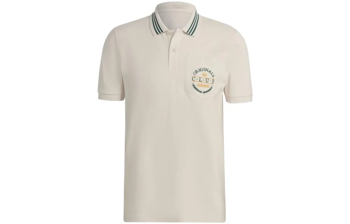 Adidas Polo Shirts Men's White Polo Collar Moderate Straight Fit