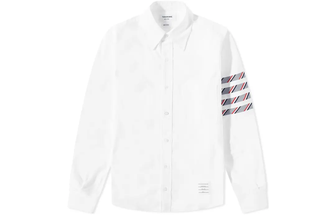 THOM BROWNE 4-Bar Striped Buttoned Shirt