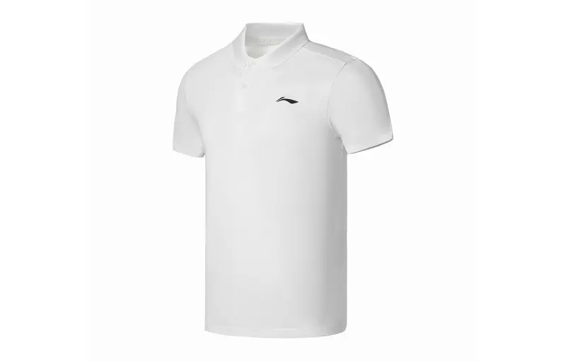 Li Ning Fitness Series Polo Shirts Men's Standard White Polo Collar Moderate Straight Fit
