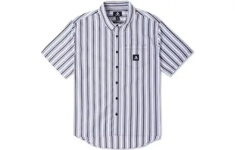 Converse Shirts Men's Blue Lapel Moderate Shirt