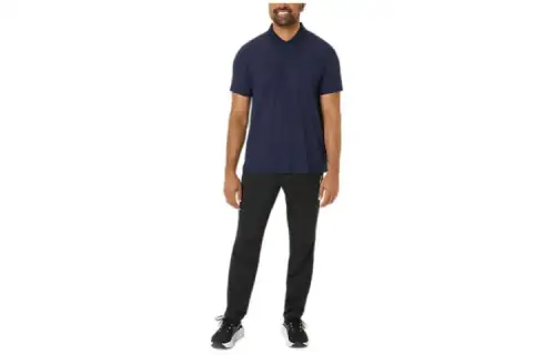 ASICS Polo Shirts Men's Blue Polo Collar Moderate Straight Fit