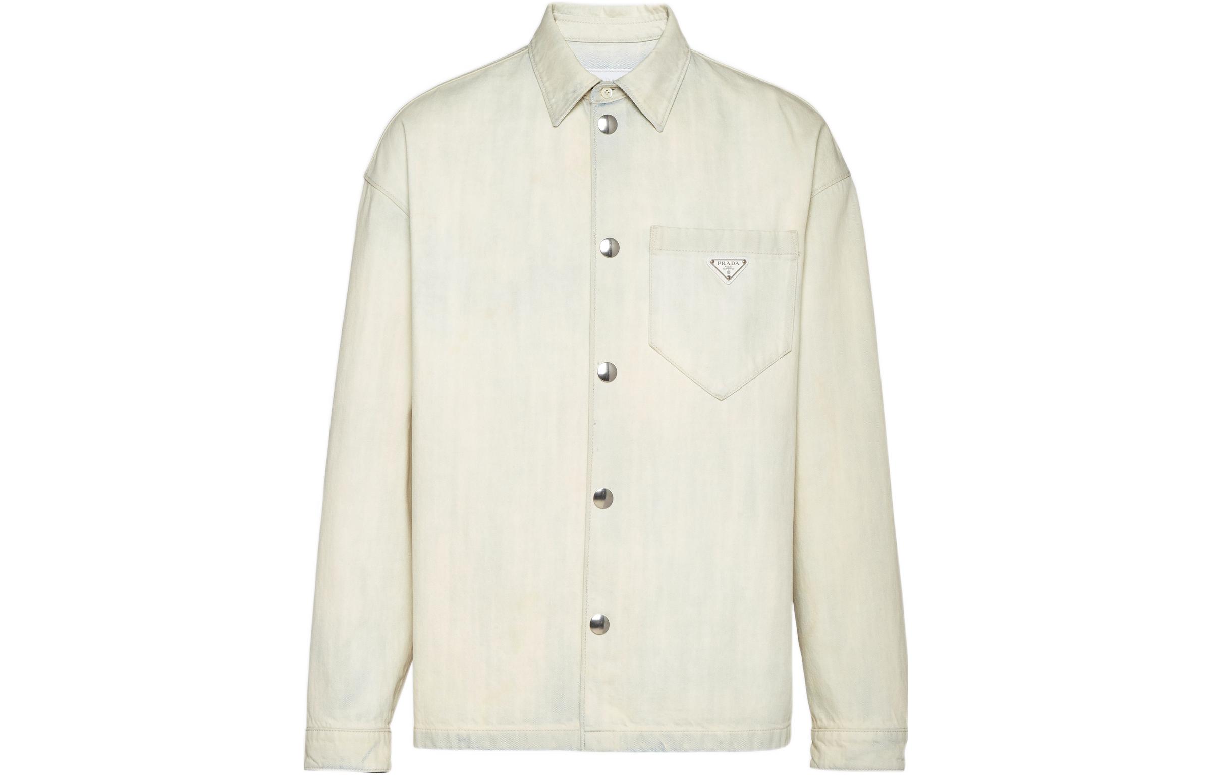PRADA Prada, long-sleeve, beige shirt, oversize, sun protection