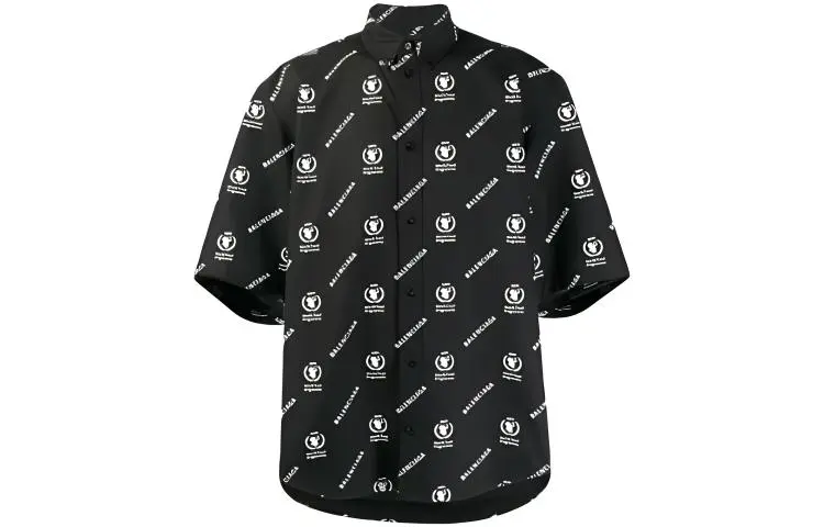 Balenciaga Shirts Men's Black Lapel Moderate Other