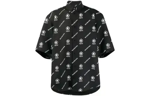 Balenciaga Shirts Men's Black Lapel Moderate Other