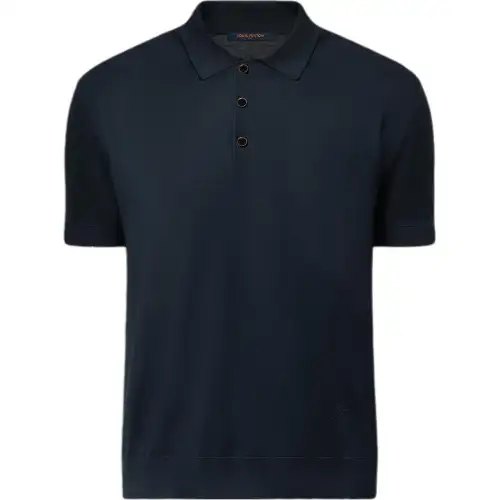 LOUIS VUITTON Cotton Silk Blend Short Sleeved Polo Shirt
