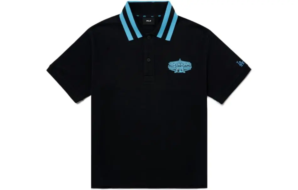 MLB Polo Shirts Unisex Black Polo Collar Moderate Other