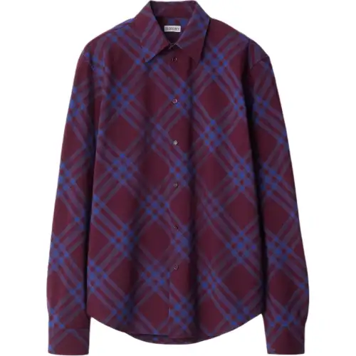 Burberry Shirts Men's Violet Lapel Moderate Other