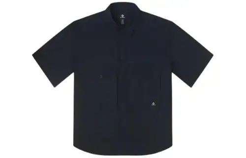 Converse Summer Fun Collection Shirts Men's Black Polo Collar Moderate Workwear