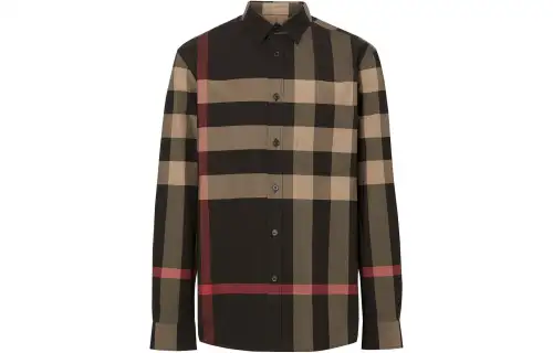 Burberry Shirts Men's Black Lapel Moderate
