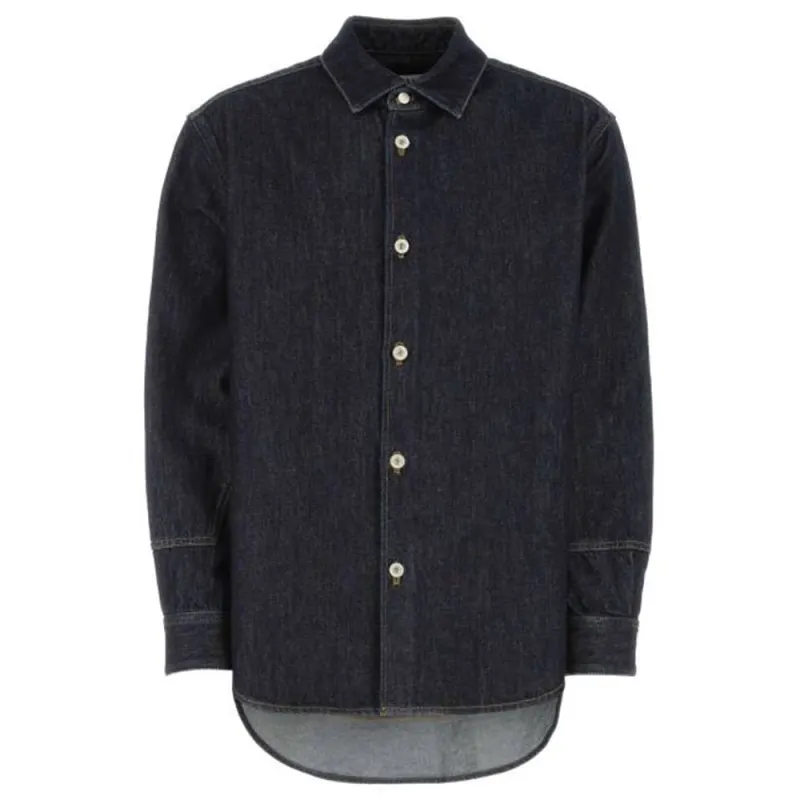 LOEWE Shirts Men's Blue Lapel Moderate Other