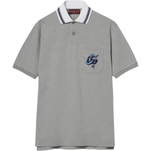 GUCCI SS25 Polo Shirt Men's Gray