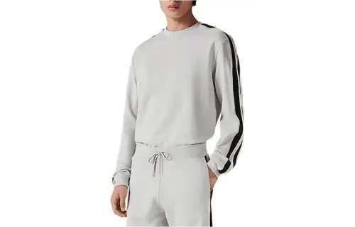 HERMES Sweatshirts Men's Gray Crew Neck Moderate Regular