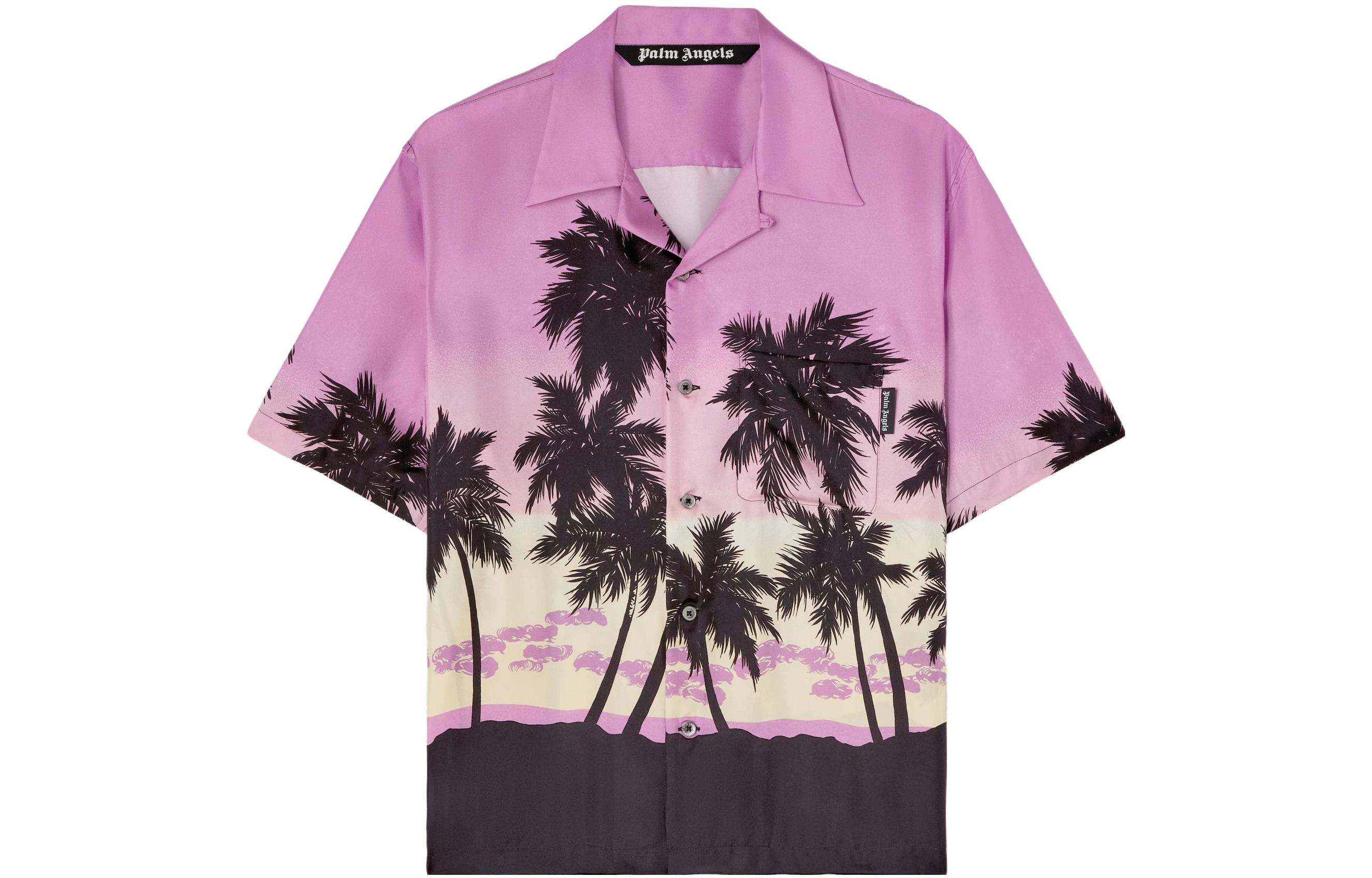 PALM ANGELS Palm Sunset Printed Buttoned Shirt
