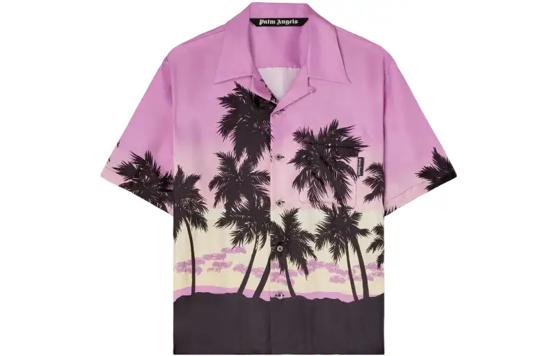 PALM ANGELS Palm Sunset Printed Buttoned Shirt