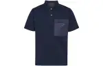 PRADA Polo Shirts Men's Marine Blue Polo Collar Moderate Straight Fit