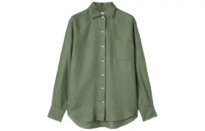Loro Piana Shirts Men's Green Pointed Collar Moderate Other