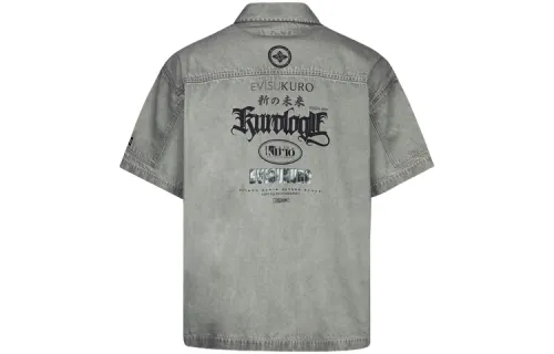EVISU Shirts Men's Light Gray Polo Collar Moderate Other