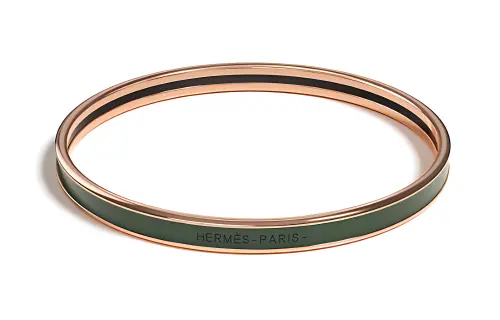 HERMES Enamel Bangles Women's Jasper