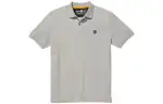 Timberland Polo Shirts Men's Gray Polo Collar Moderate Straight Fit