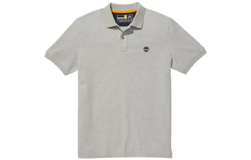 Timberland Polo Shirts Men's Gray Polo Collar Moderate Straight Fit