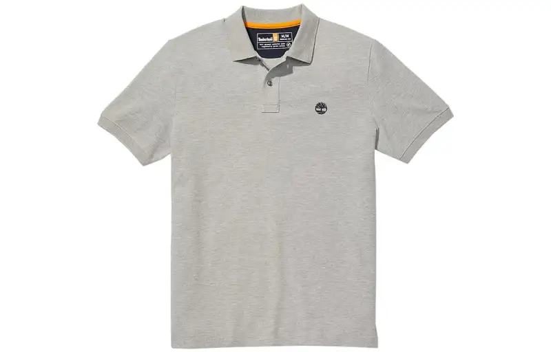 Timberland Polo Shirts Men's Gray Polo Collar Moderate Straight Fit